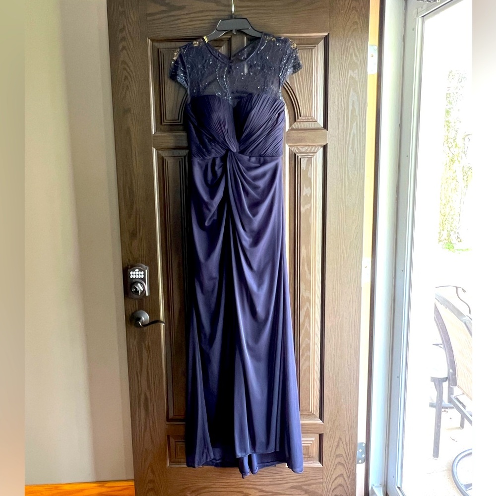Betsy & Adam navy gown